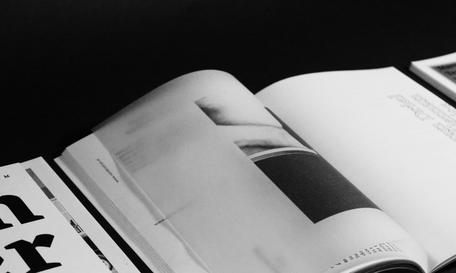 Cover book design black and white with typography